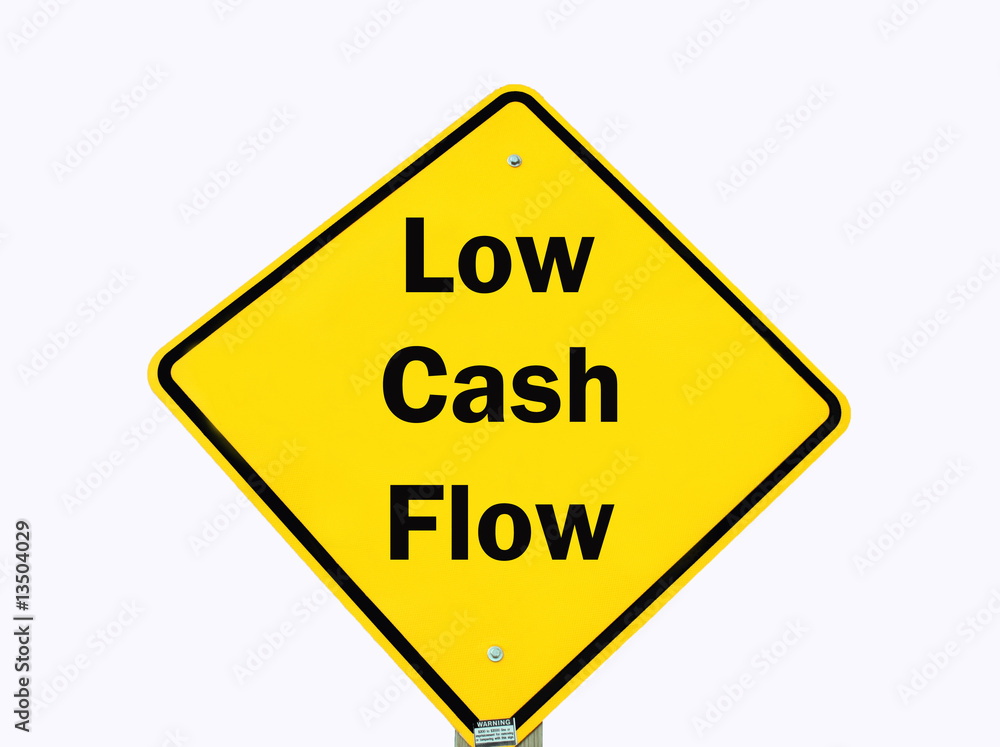 yellow cash flow warning sign isolated yellow cash flow warning sign isolated