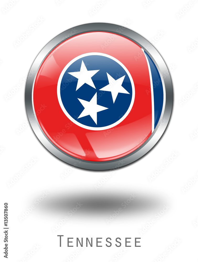 3D Tennessee Flag button illustration on a white background 3D Tennessee Flag button illustration on a white background