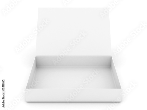 white opened cardboard box isolated on white background © Oleksandr