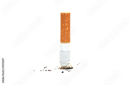cigarette butte on white backgraund