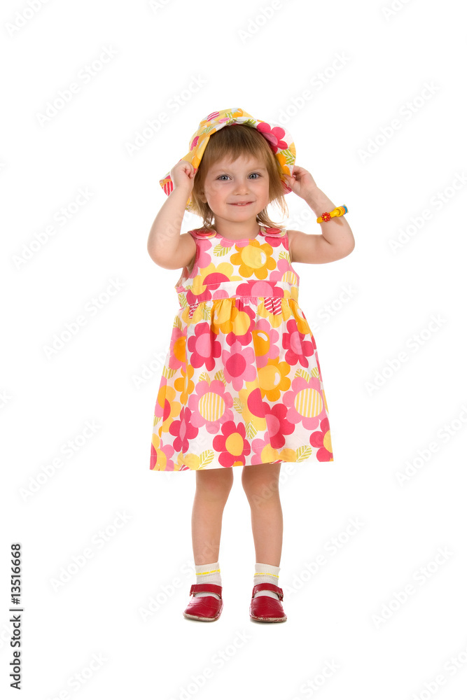 Cute little girl in summer dress