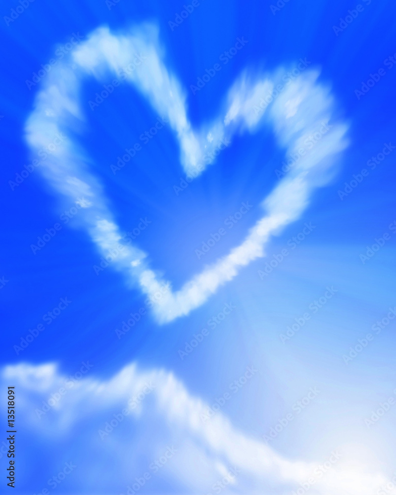 Fototapeta premium Heart shaped cloud formation