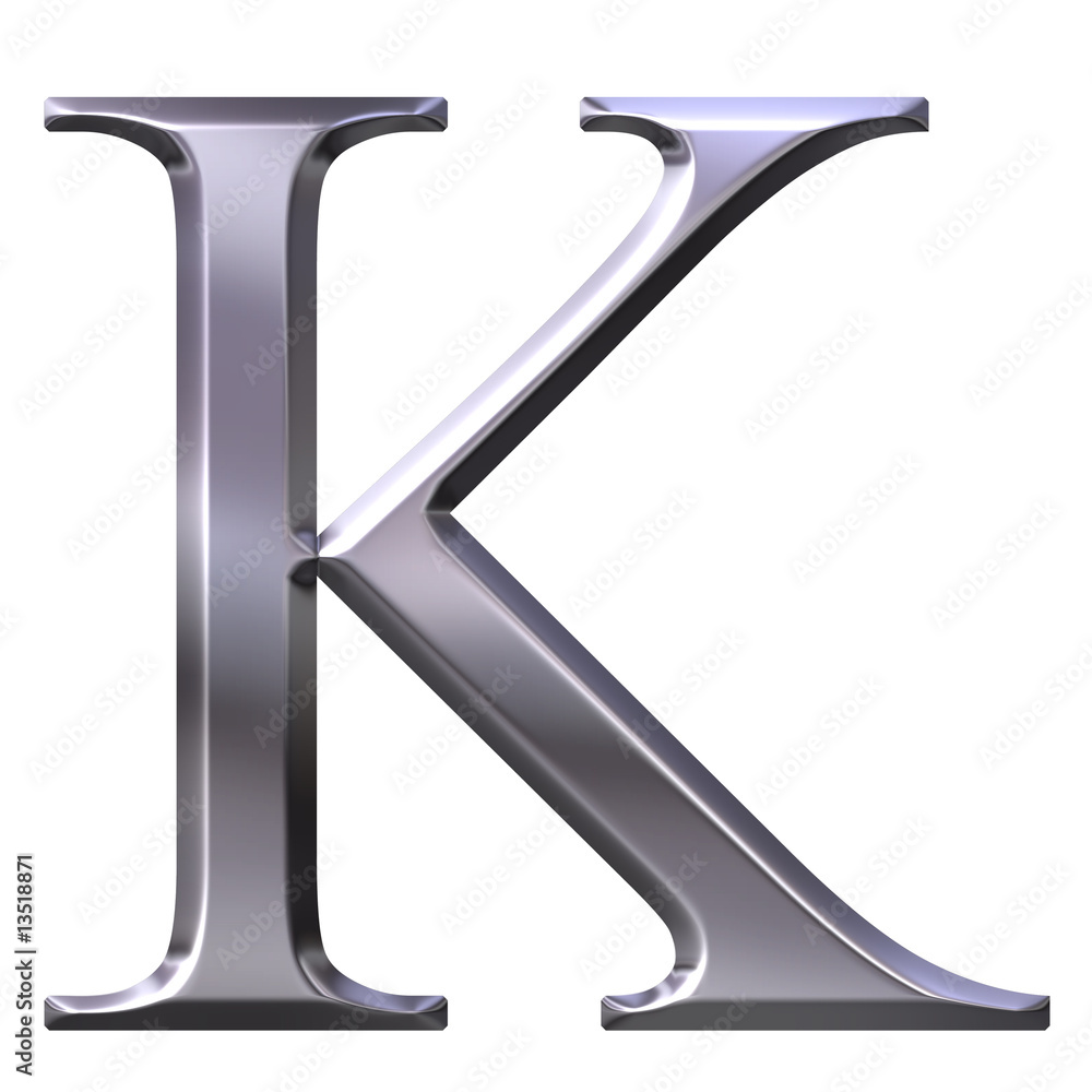 3D Silver Greek Letter Kappa 3D Silver Greek Letter Kappa