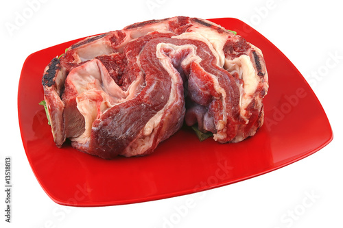red beef on dish
