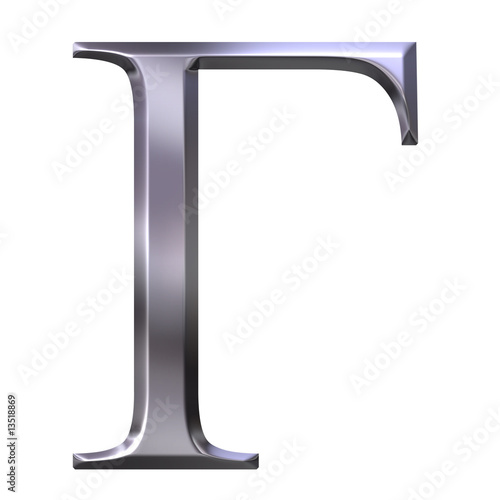 Valokuva 3D Silver Greek Letter Gamma