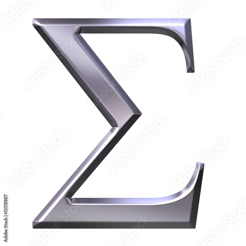 3D Silver Greek Letter Sigma