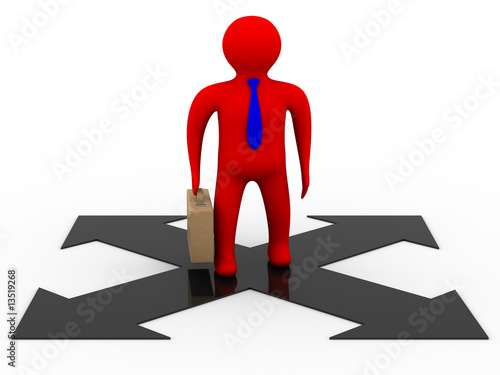 businessman on a white back...