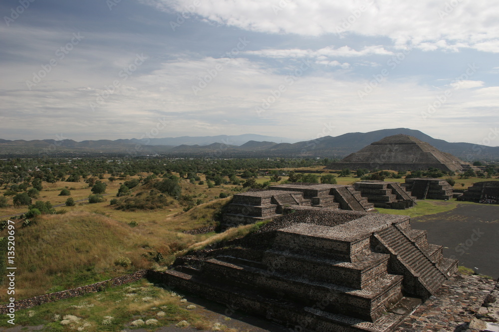 Panorama of Teotichuacan with Pyramid del Sol