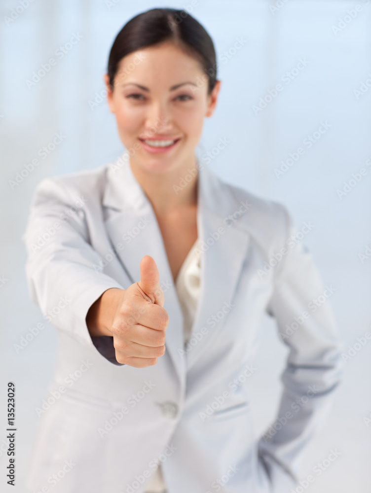 Confident and attractive busineswoman being positive Confident and attractive busineswoman being positive