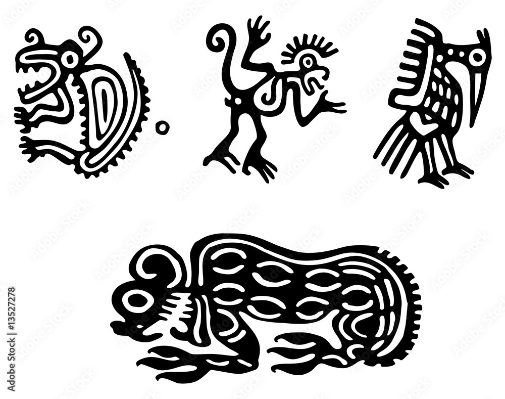 Fantastic animals and birds of Aztecs Fantastic animals and birds of Aztecs