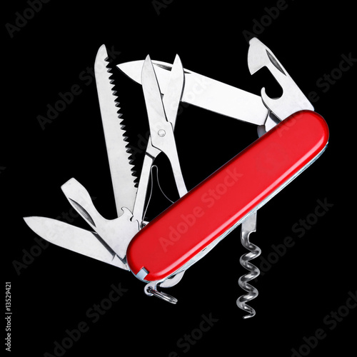 Swiss army knife isolated photo