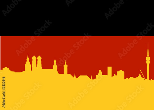 munchen munich vector skyline und flagge
