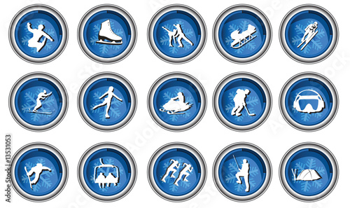 Winter sport icon set