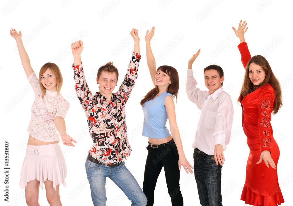 Cheerful group of young people. Cheerful group of young people.