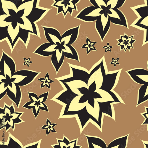 Seamless vintage beige pattern with flowers