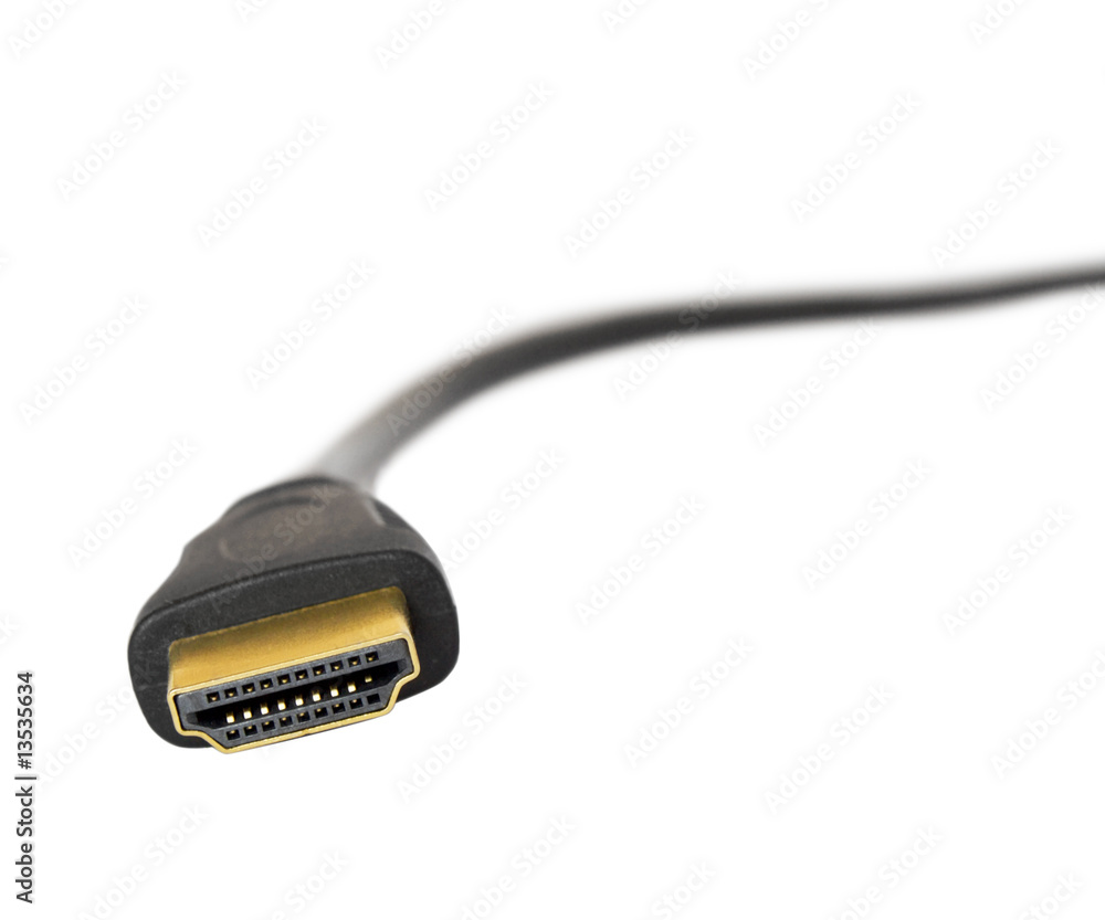 HDMI cable gold series isolated on white background HDMI cable gold series isolated on white background