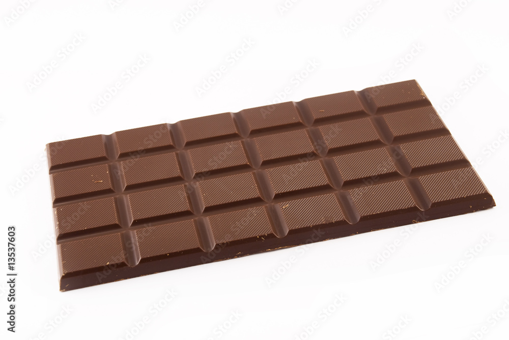 bar of chocolate on a white background bar of chocolate on a white background