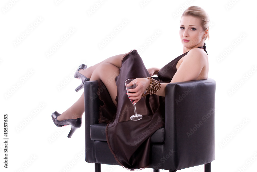 Woman on a white background