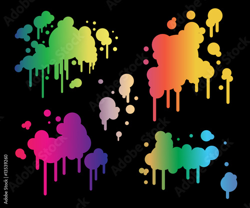 vector set of rainbow splash