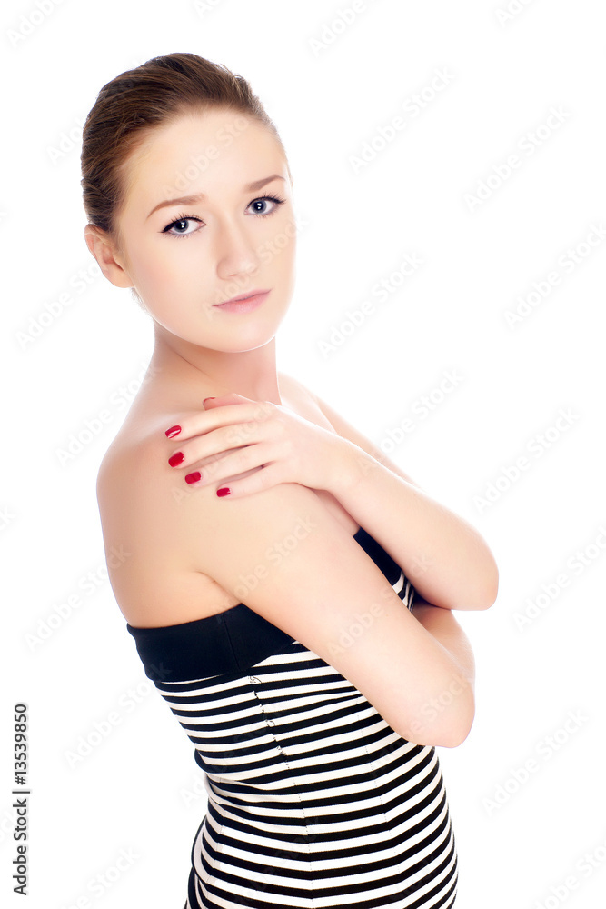 Portrait of a beautiful young girl with blue eyes Portrait of a beautiful young girl with blue eyes