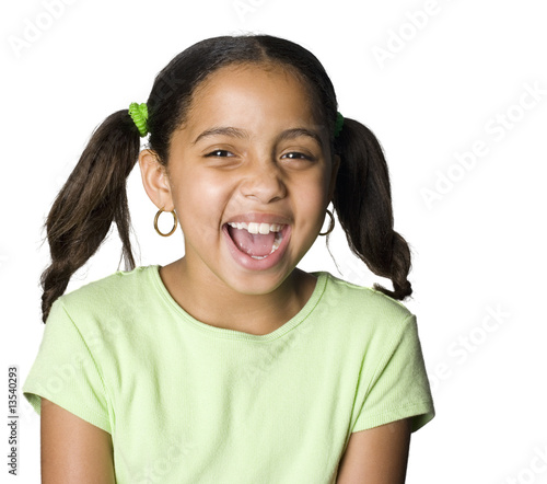 Portrait of an Latino girl laughing photo