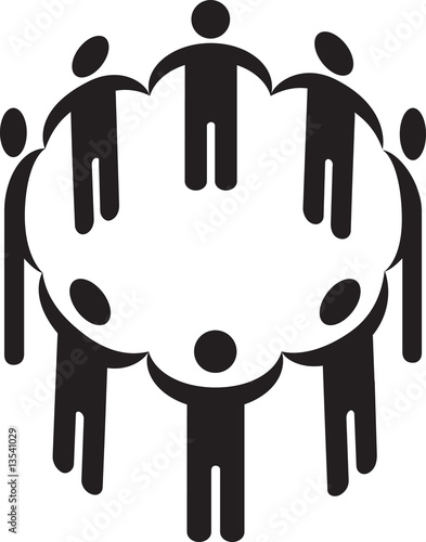 circle holding hands silhouette