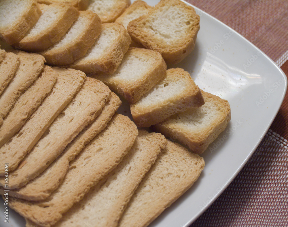 Breakfast toasts on a dish Breakfast toasts on a dish