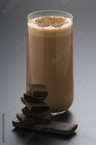 refreshing chocolate shake with chocolate Birutes photo
