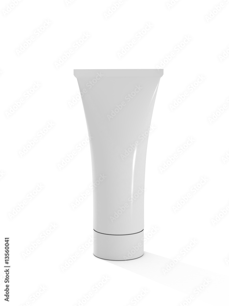 Blank white packaging tube on white background Blank white packaging tube on white background
