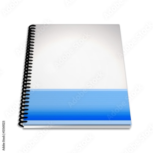 Spiral Notepad with a generic blue print on a white background