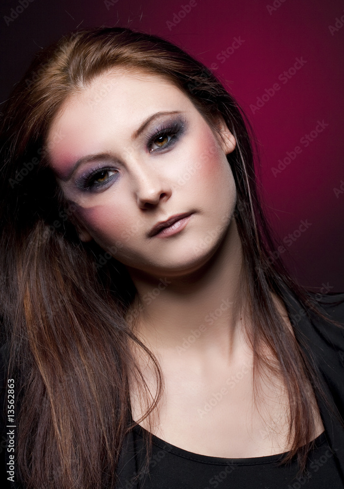 beautiful girl with smoky eyes beautiful girl with smoky eyes