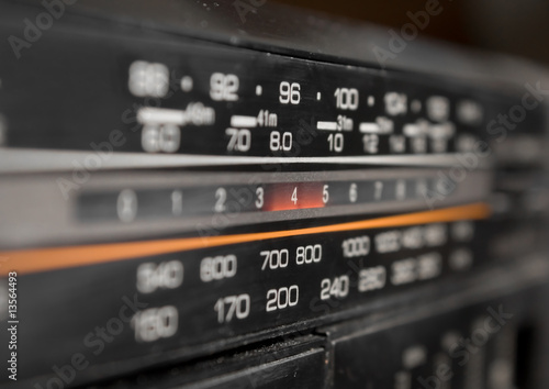 Close-up of radio display