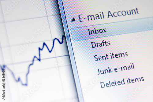 LCD macro photo, business related email concept shot