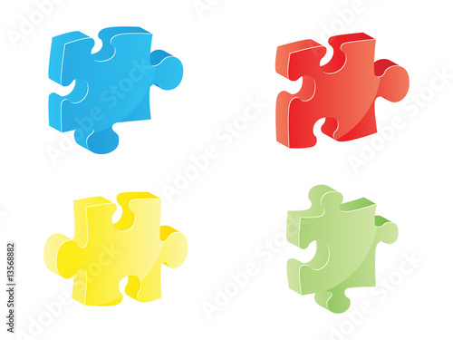 shiny puzzle piece vector illustration