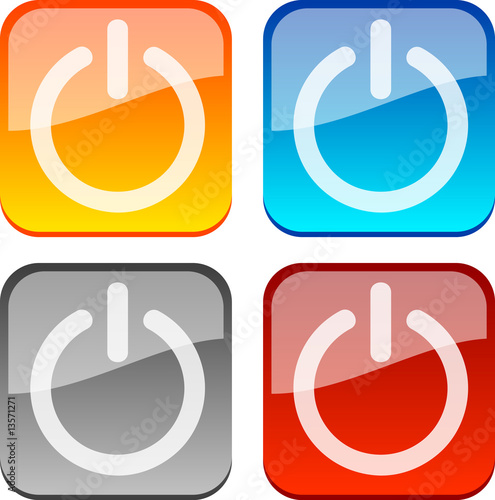 On\Off glossy buttons. Vector illustration.