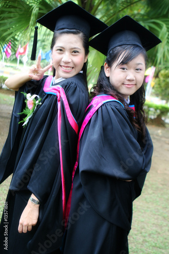 Asian university graduates. photo