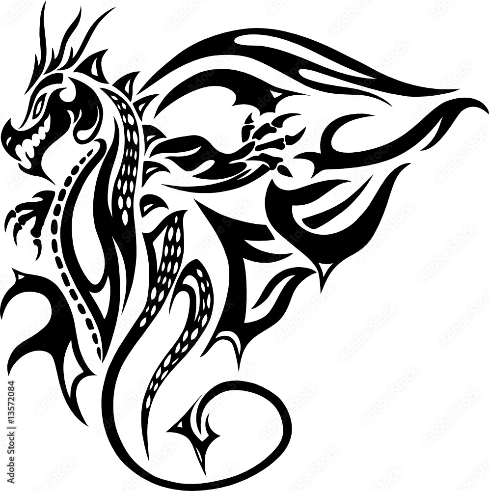 Drache, Tribal, Tattoo Drache, Tribal, Tattoo