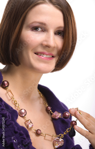 Beautiful woman in beads © ksurrr