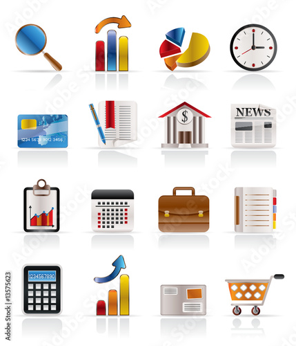 Business and Office Realistic Internet Icons - Vector Icon Set 3