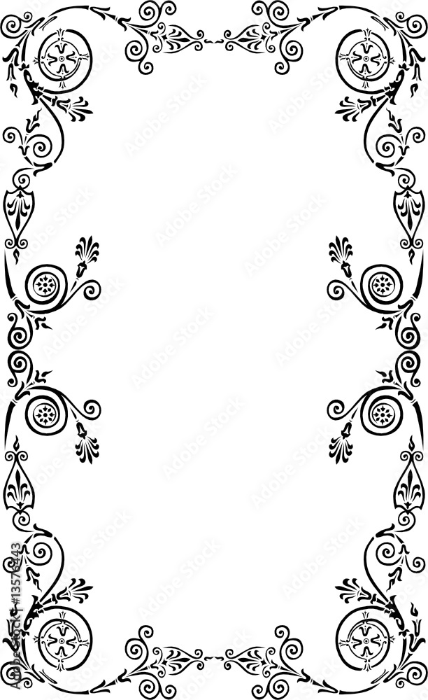 black curled rectangular frame black curled rectangular frame