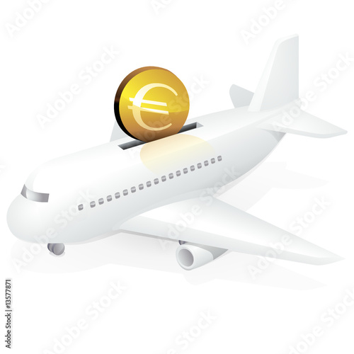Investissement en euros dans le transport aérien (reflet)