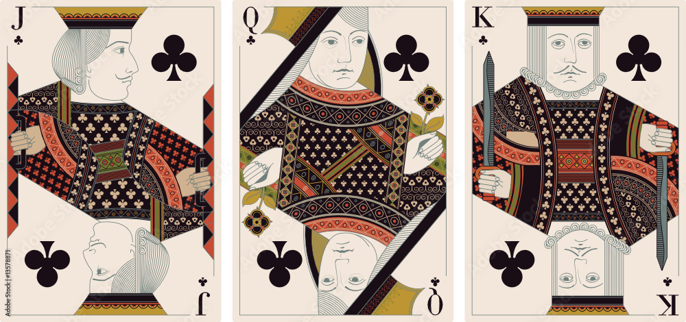 jack, king,queen of clubs - vector Stock Vector | Adobe Stock