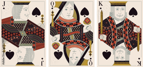 jack, king,queen of spades- vector