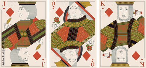 jack, king,queen of diamonds- vector