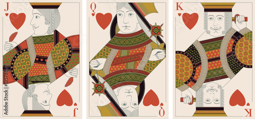 jack, king,queen of hearts - vector