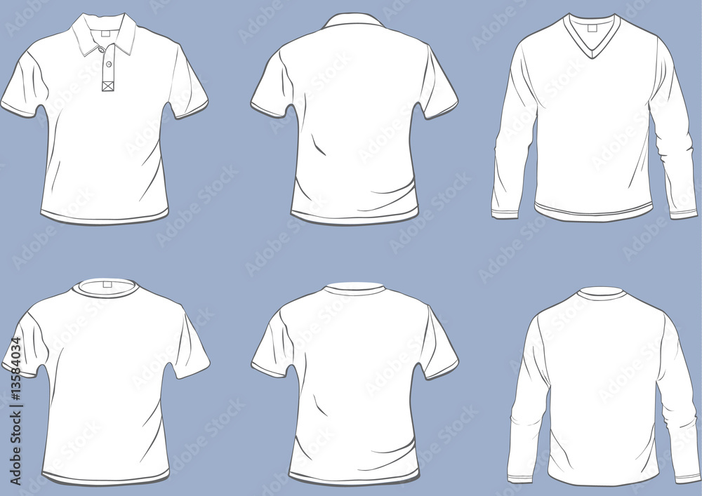 Set of shirt templates Set of shirt templates