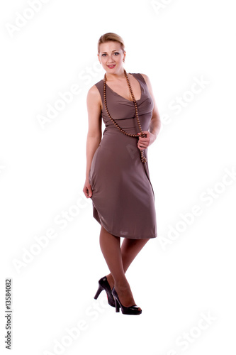 Woman on a white background