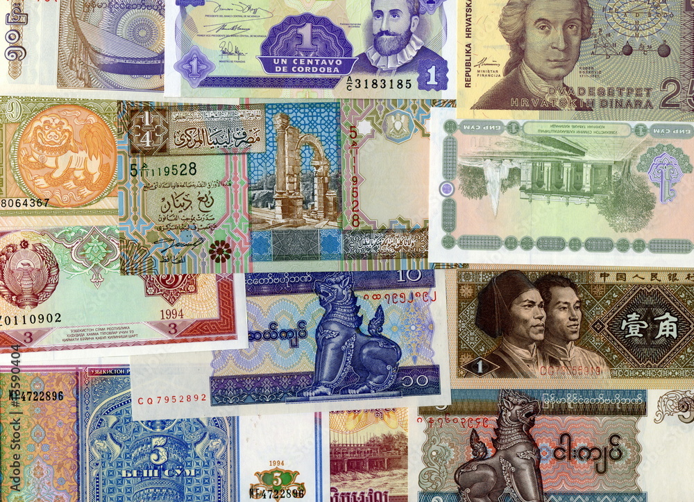 Naklejka premium Billets de banque exotiques