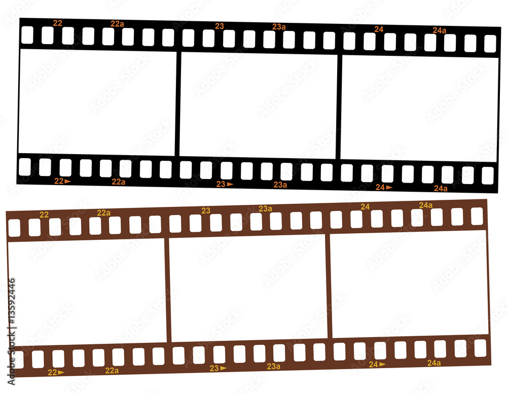 Two strips of 35mm transparency film