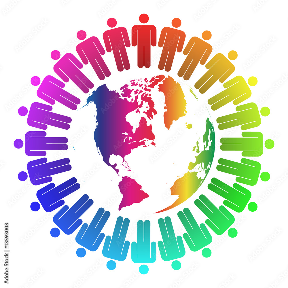 Equality with people around the world in a friendship chain Stock Vector |  Adobe Stock